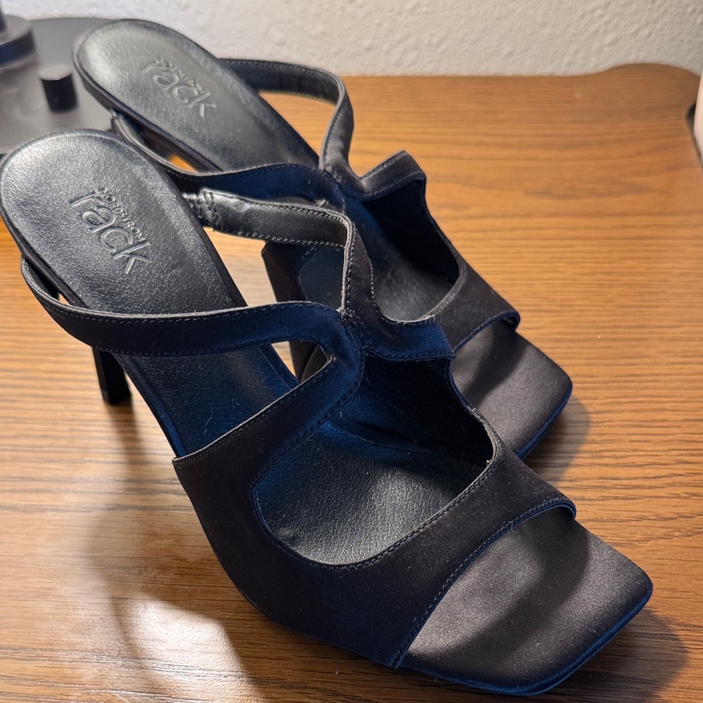 Black Nordstrom Rack Satin Women's Mule Heels